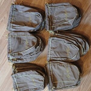 Lot Of 60 Crown Royal Vanilla Brown Drawstring Bags